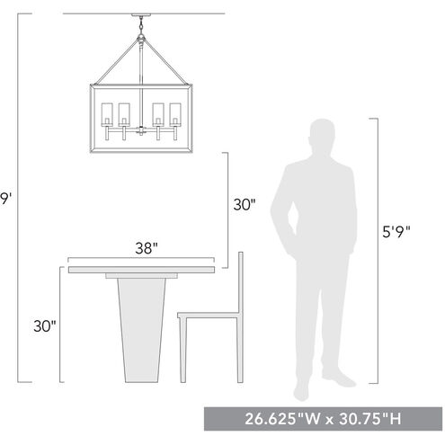 Smyth 6 Light 27 inch Matte Black Chandelier Ceiling Light in Clear Glass